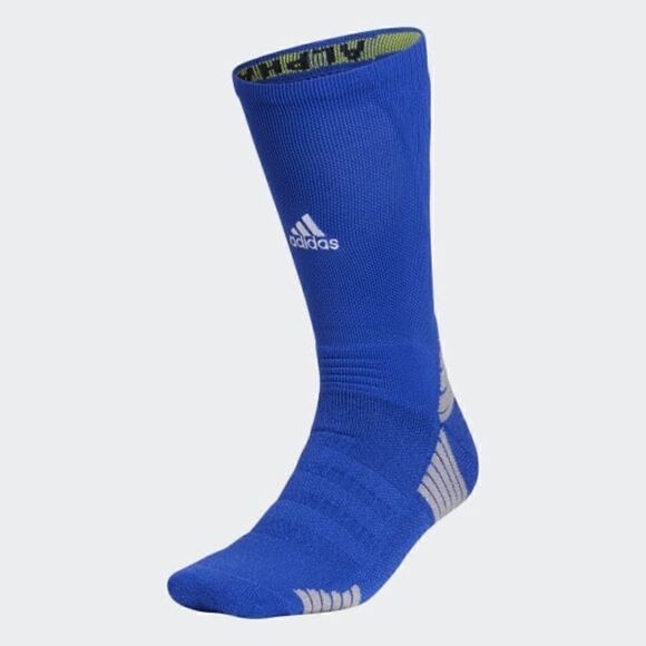 Adidas Alphaskin Maximum Cushioned Crew Socks White Gray Blue Size Large L New - Picture 2 of 7